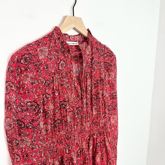 Ulla Johnson Liv Poppy Floral Dress Split V-neck Mini Dress size 0 - Picture 4 of 5
